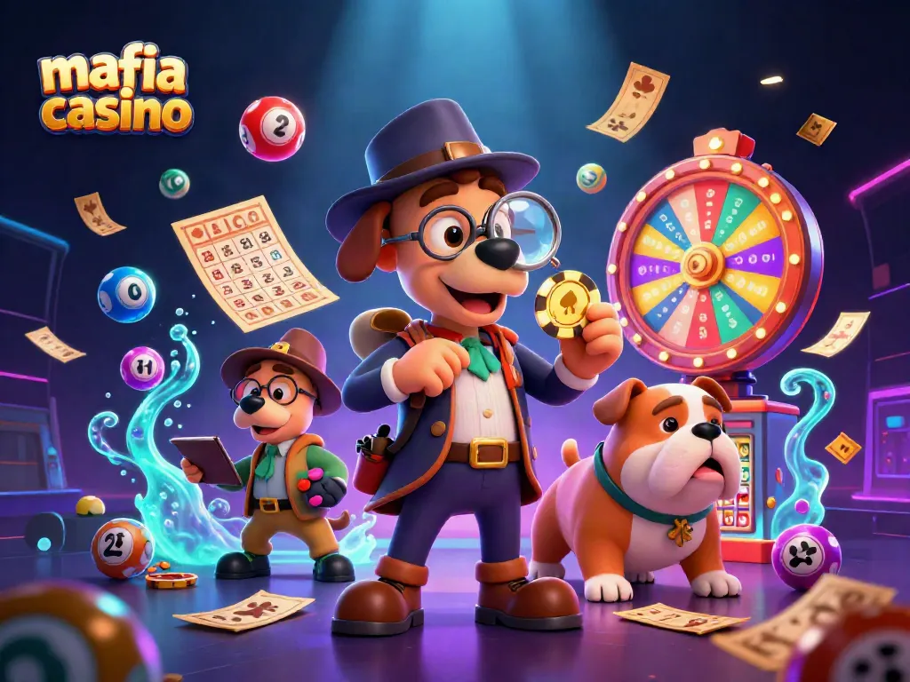 Play with excitement at mafia casino as a detective investigates a treasure clue.