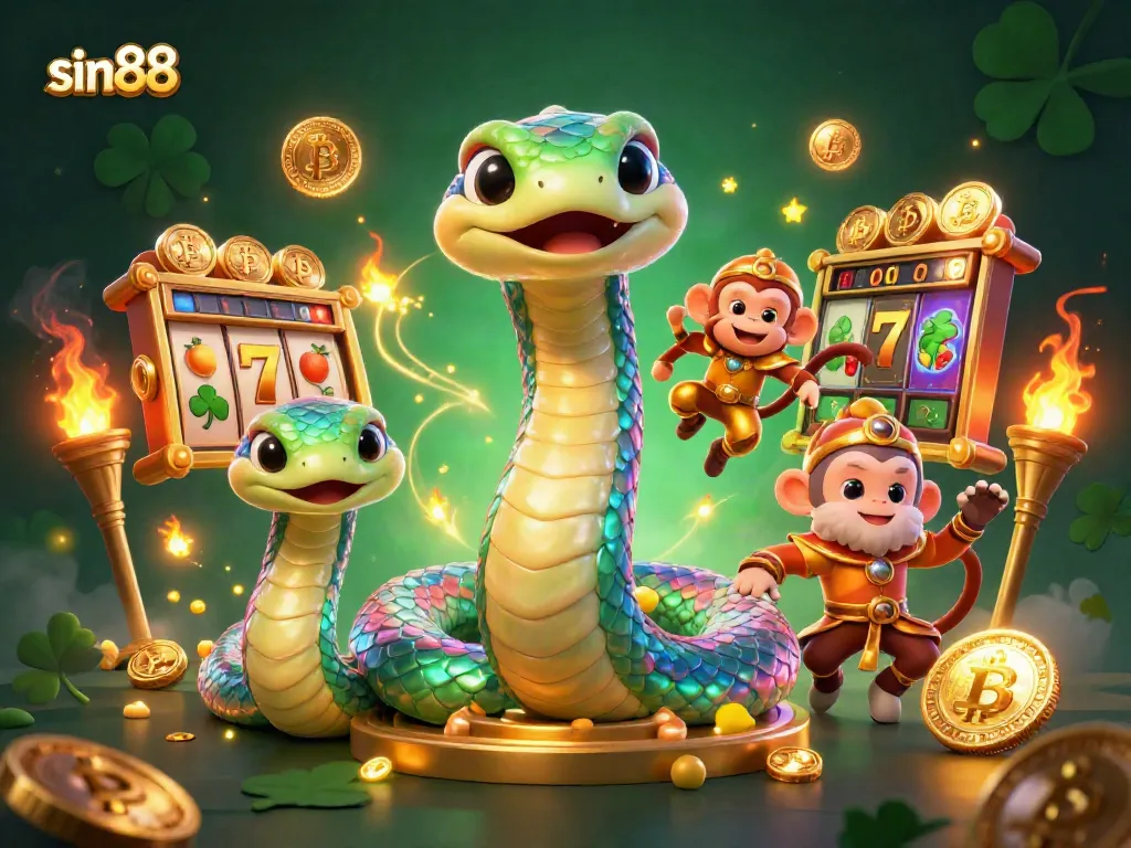 Experience the thrill of sin88's vibrant casino world with a magical 3D illustration.
