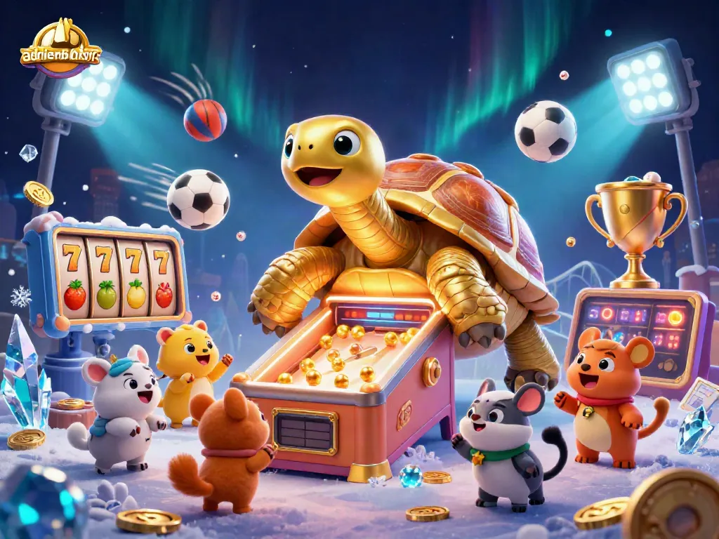 Exciting gameplay at adriaenblocknyc featuring a colossal golden tortoise pinball and vibrant gaming elements.