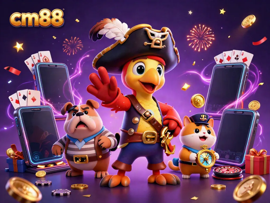Experience thrilling gaming at cm88 with vibrant 3D characters and exciting casino elements.