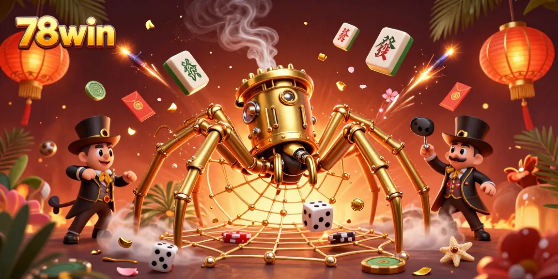 Experience the thrill of 78win's gaming adventure with a vibrant steampunk illustration.