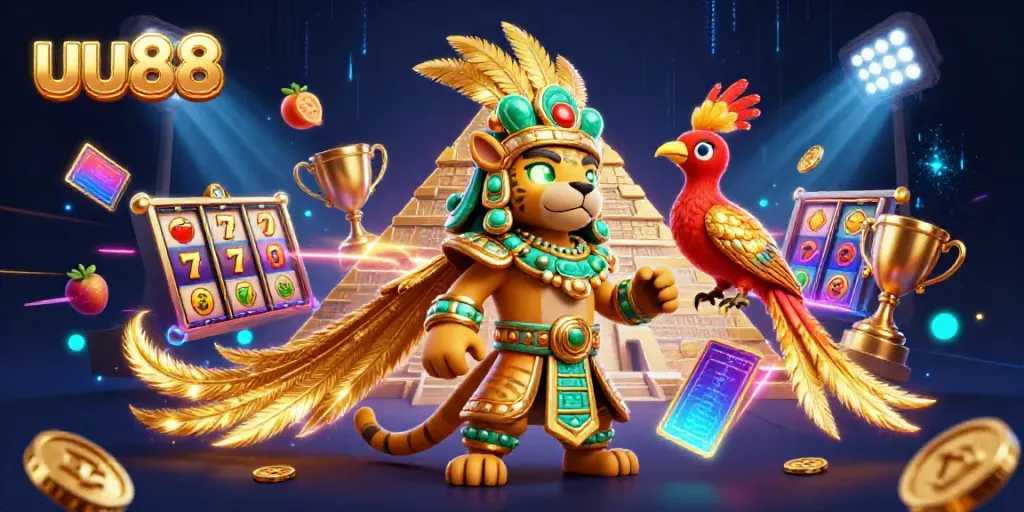 Play thrilling slots at uu88 with vibrant Mayan characters and dynamic gaming elements